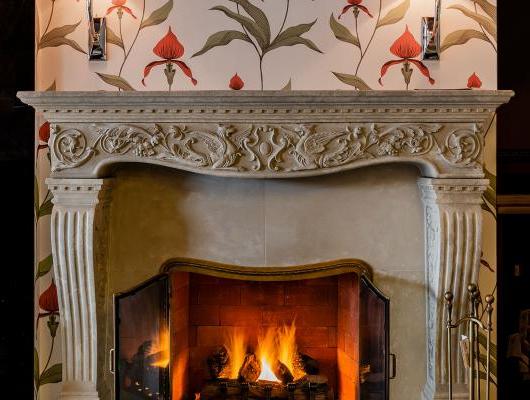 Traditional gas log fireplace by Boston Fine Home Details